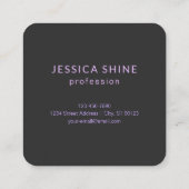 重なりモダン合うモノグラムのイニシャル | グレイ スクエア名刺 (裏面)