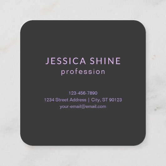 重なりモダン合うモノグラムのイニシャル | グレイ スクエア名刺 (裏面)