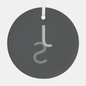 重なりモダン合うモノグラムのイニシャル | グレー ガラスオーナメント (裏面)