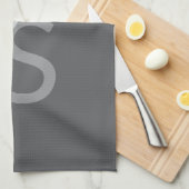 重なりモダン合うモノグラムのイニシャル | グレー キッチンタオル (四つ折り)