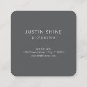 重なりモダン合うモノグラムのイニシャル | グレー スクエア名刺 (裏面)