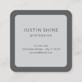 重なりモダン合うモノグラムのイニシャル | グレー スクエア名刺 (裏面)