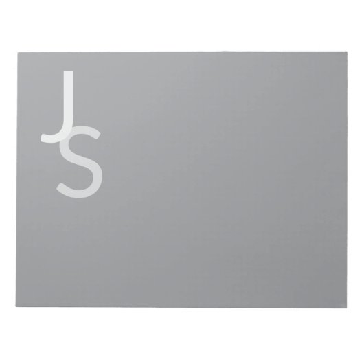 重なりモダン合うモノグラムのイニシャル | グレー ノートパッド (正面)