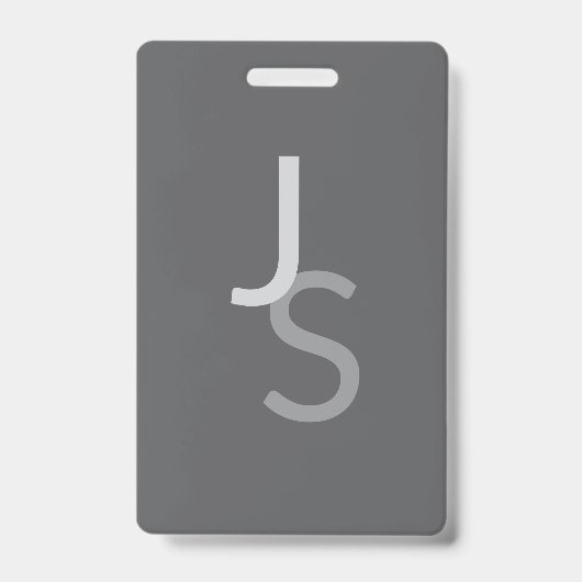 重なりモダン合うモノグラムのイニシャル | グレー バッジ (正面)