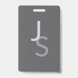 重なりモダン合うモノグラムのイニシャル | グレー バッジ