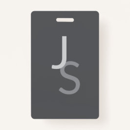 重なりモダン合うモノグラムのイニシャル | グレー バッジ