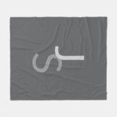 重なりモダン合うモノグラムのイニシャル | グレー フリースブランケット (正面(横))