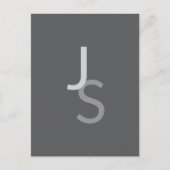 重なりモダン合うモノグラムのイニシャル | グレー ポストカード (正面)