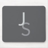 重なりモダン合うモノグラムのイニシャル | グレー マウスパッド (正面)