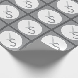 重なりモダン合うモノグラムのイニシャル | グレー ラッピングペーパー