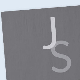 重なりモダン合うモノグラムのイニシャル | グレー 薄葉紙