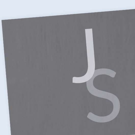 重なりモダン合うモノグラムのイニシャル | グレー 薄葉紙