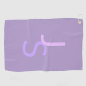 重なりモダン合うモノグラムのイニシャル | パープル ゴルフタオル (横)