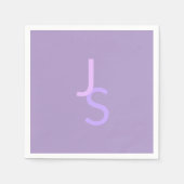 重なりモダン合うモノグラムのイニシャル | パープル スタンダードカクテルナプキン (正面)