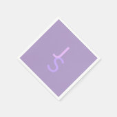 重なりモダン合うモノグラムのイニシャル | パープル スタンダードカクテルナプキン (角)