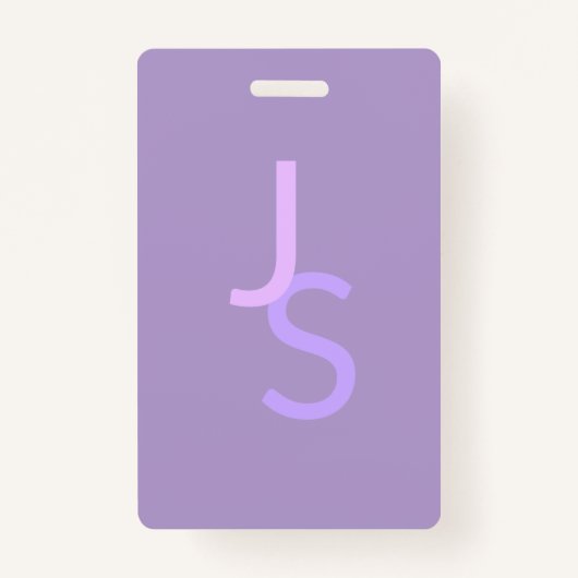 重なりモダン合うモノグラムのイニシャル | パープル バッジ (正面)