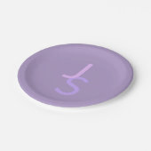 重なりモダン合うモノグラムのイニシャル | パープル ペーパープレート (アングル)