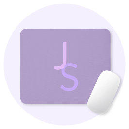 重なりモダン合うモノグラムのイニシャル | パープル マウスパッド