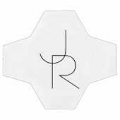 重なり合うイニシャル |白黒表示 サッカーボール (フラット)