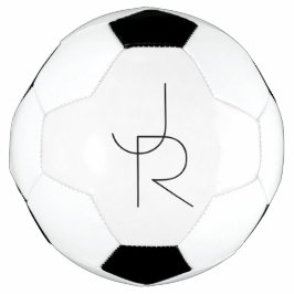 重なり合うイニシャル |白黒表示 サッカーボール
