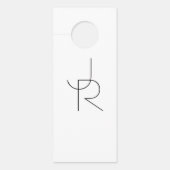 重なり合うイニシャル |白黒表示 ドアノブサイン (正面)