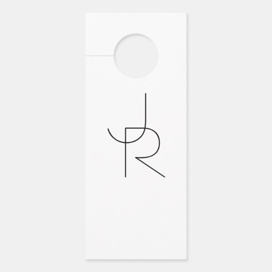 重なり合うイニシャル |白黒表示 ドアノブサイン (正面)