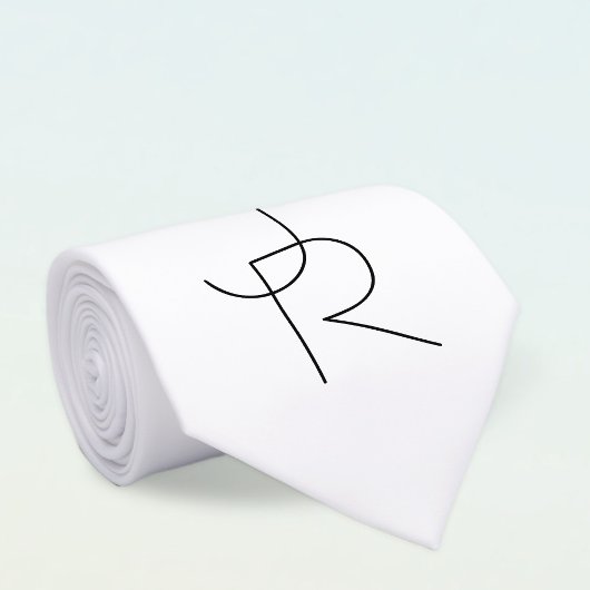 重なり合うイニシャル |白黒表示 ネクタイ