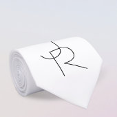 重なり合うイニシャル |白黒表示 ネクタイ