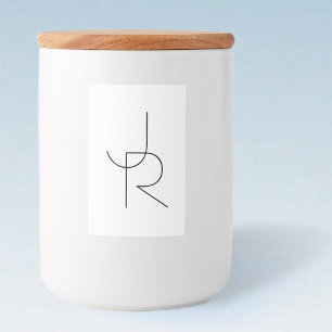 重なり合うイニシャル  白黒表示 フードラベル