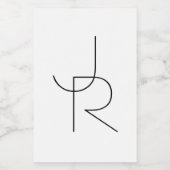 重なり合うイニシャル |白黒表示 フードラベル (シングルラベル)