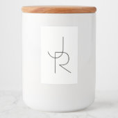 重なり合うイニシャル |白黒表示 フードラベル (正面)