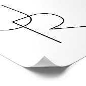 重なり合うイニシャル |白黒表示 ポスター (角)