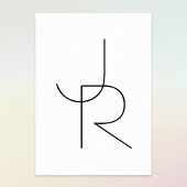 重なり合うイニシャル |白黒表示 ポスター