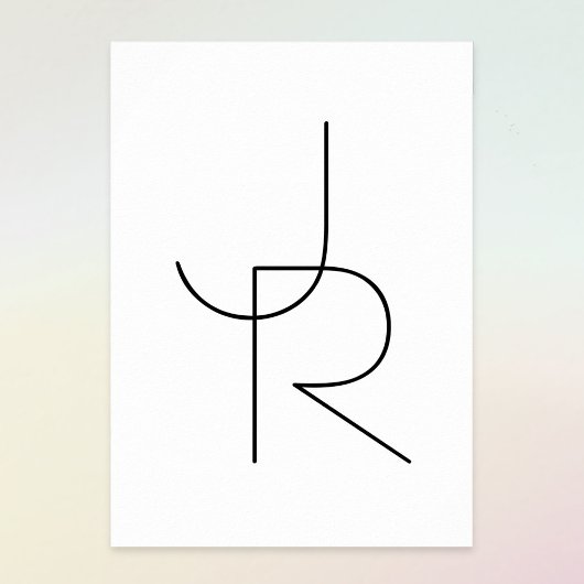 重なり合うイニシャル |白黒表示 ポスター