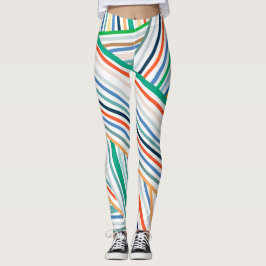 重なり合うストライプスカーフ レギンス