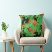 重なり合うテクスチャの乱れたサーモングリーンらせん状 クッション (椅子)