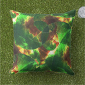 重なり合うテクスチャ付き燃えた緑のらせん状 アウトドアクッション (芝生)