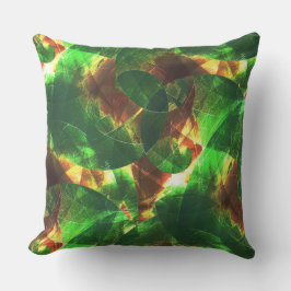 重なり合うテクスチャ付き燃えた緑のらせん状 アウトドアクッション