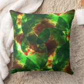 重なり合うテクスチャ茶色から緑のらせん状 クッション (ブランケット)