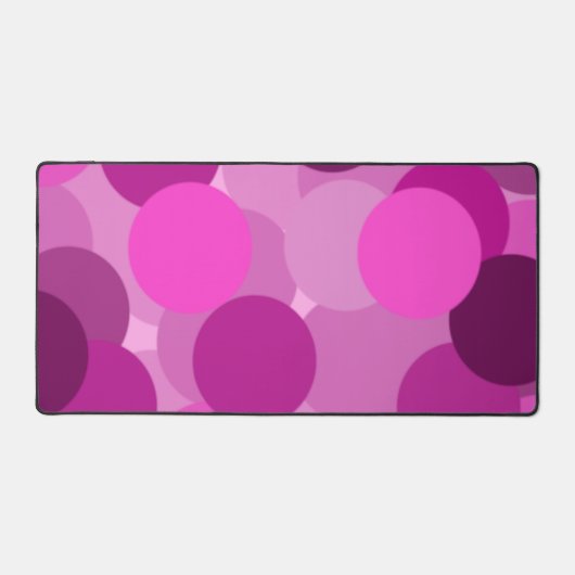 重なり合うピンクの円 デスクマット (正面)