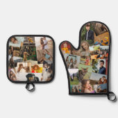 重なり合うフォトコラージュ29枚 鍋つかみ&鍋敷きセット (正面)