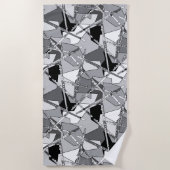 重なり合うフルート ビーチタオル (正面)