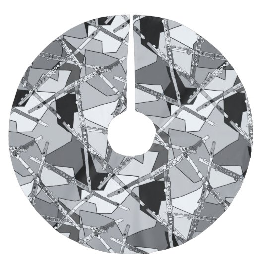 重なり合うフルート ブラッシュドポリエステルツリースカート (正面)