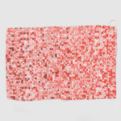 重なり合うミニマス、赤または珊瑚の色調 ゴルフタオル (横)