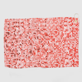 重なり合うミニマス、赤または珊瑚の色調 ゴルフタオル