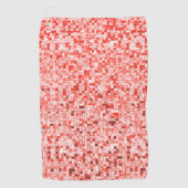 重なり合うミニマス、赤または珊瑚の色調 ゴルフタオル (正面)