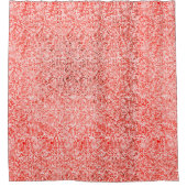 重なり合うミニマス、赤または珊瑚の色調 シャワーカーテン (正面)