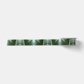 重なり合うヤシの葉 熱帯の緑の抽象画 サテンリボン (正面)