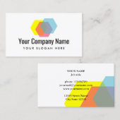 重なり合う六角ロゴ名刺テンプレート 名刺 (正面/裏面)