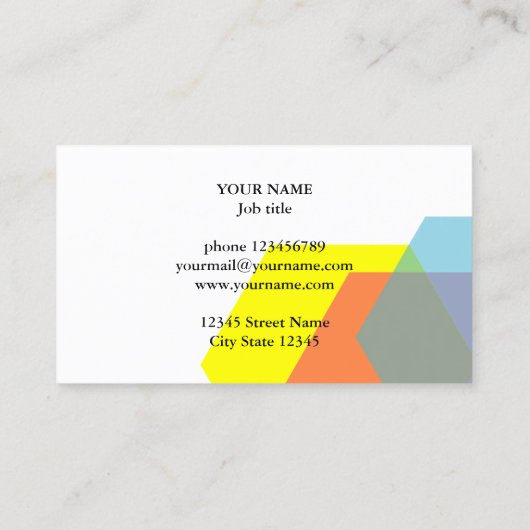 重なり合う六角ロゴ名刺テンプレート 名刺 (裏面)